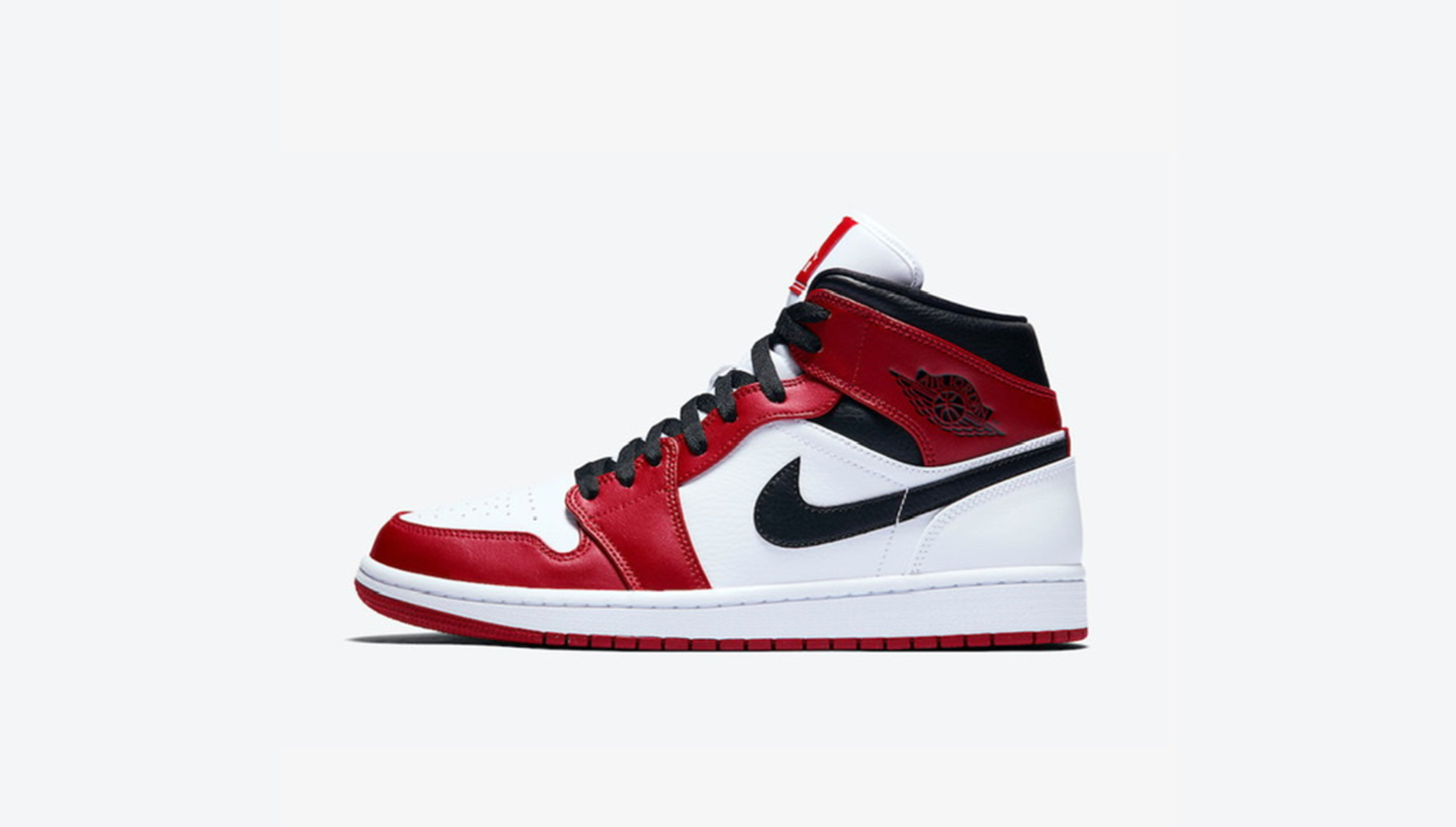 Air Jordan 1 mid Chicago White Heel