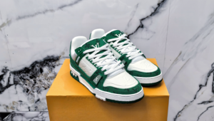 louis vuitton trainer green white demogram